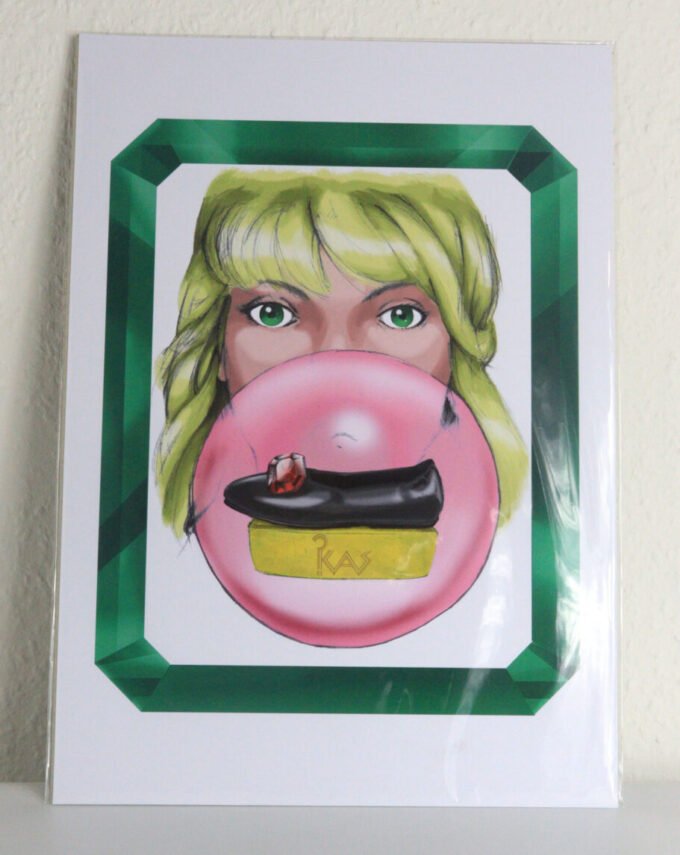 Bubble Gum Girl Art Print